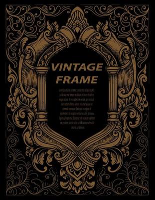 Vintage frames in baroque antique style. engraving retro frames ornament.