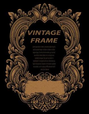 Vintage frames in baroque antique style. engraving retro frames ornament.