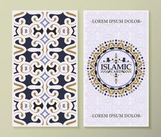 Elegant border pattern islamic greeting card vector