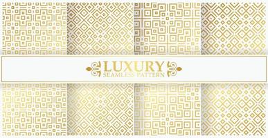 Collection gold ornament pattern design background vector