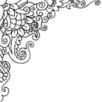arte de línea floral de borde de marco, ilustración vectorial.