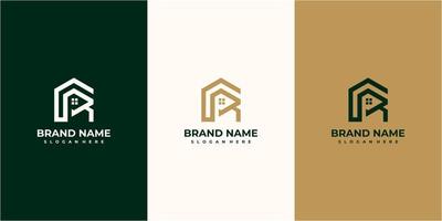 Letter R real estate logo design inspiration. real estate R logo design vector