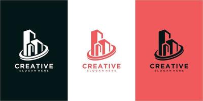 resumen de logotipo creativo para la empresa constructora. diseño de logotipo de edificio vector