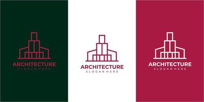 line architecture clean logo design template. skyscraper logo design icon vector