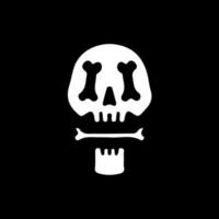 Skull head biting a bone. illustration for t shirt, poster, logo, sticker, or apparel merchandise. vector