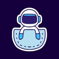 Cute astronaut in pocket. illustration for t shirt, poster, logo, sticker, or apparel merchandise.