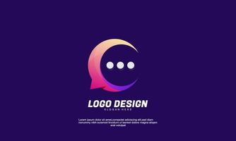 chat de idea creativa abstracta de vector de stock y logotipo de letra c para plantilla de diseño de color degradado de empresa o empresa