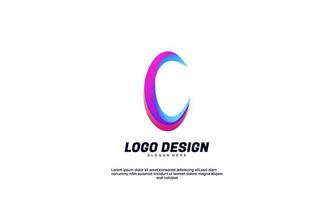 stock vector abstract creative initial c  for logo company or building and business gradient color design template