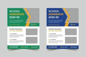 School admission flyer template vector