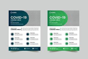 Corona virus flyer and social media banner templates vector