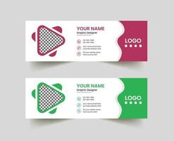 Corporate email signature template design or email footer vector
