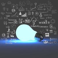 light bulb 3d on business strategy photo