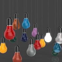 creative idea and leadership concept light bulb 3d design photo