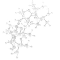 molécula color blanco 3d como concepto