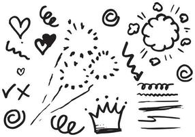 Hand drawn set doodle elements for concept design. vector illustration.