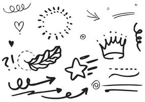 Hand drawn set doodle elements for concept design. vector illustration.