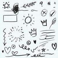 Hand drawn set doodle elements for concept design. vector illustration.