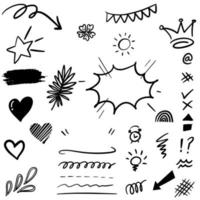 Hand drawn set doodle elements for concept design. vector illustration.