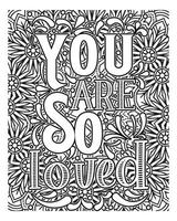 Motivational quotes lettering coloring page, inspirational quotes coloring book page design, coloring page design. vector