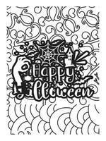 Halloween Coloring page design. coloring page design. pattern coloring page design. vector