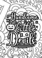 Halloween Coloring page design. coloring page design. pattern coloring page design. vector