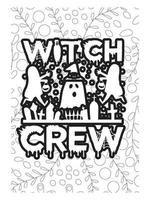 Halloween Coloring page design. coloring page design. pattern coloring page design. vector