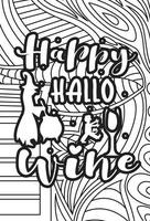 Halloween Coloring page design. coloring page design. pattern coloring page design. vector