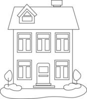 House Coloring page design. coloring page design for kids. simple coloring page design. vector