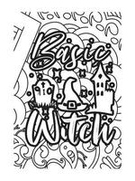 Halloween Coloring page design. coloring page design. pattern coloring page design. vector