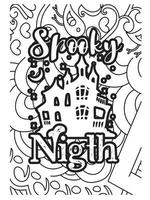 Halloween Coloring page design. coloring page design. pattern coloring page design. vector