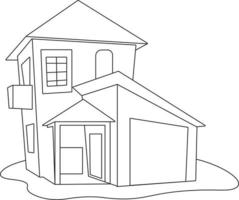 House Coloring page design. coloring page design for kids. simple coloring page design. vector