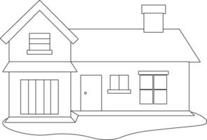 House Coloring page design. coloring page design for kids. simple coloring page design. vector