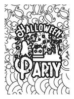 Halloween Coloring page design. coloring page design. pattern coloring page design. vector