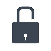 Open lock icon vector