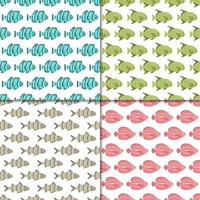 Seamless Pattern Fish Background Design vector