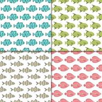 Seamless Pattern Fish Background Design vector