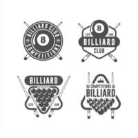 conjunto de vectores de logotipo de diseño de billar