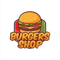 diseño vectorial del logotipo de la tienda de hamburguesas vector