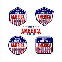 hecho en conjunto de logotipo de insignia de América