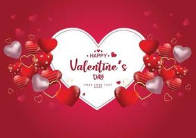 Happy valentine's day invitation card background premium vector