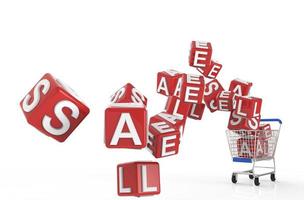 3d shopping cart sale photo