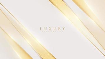 Cream luxury background with golden line elements and glitter light effect decoration. vector
