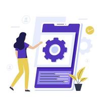 Flat design concept of setting vector