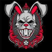 scary rabbit mask vector