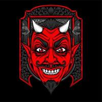 smiling devil face vector