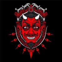 smiling devil face vector
