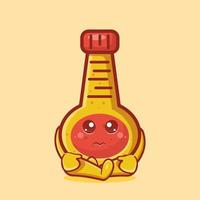 triste mayonesa botella personaje mascota dibujos animados aislados en estilo plano vector