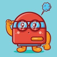 genius air purifier mascot isolated cartoon in flat style vector