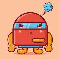 angry air purifier mascot isolated cartoon in flat style vector