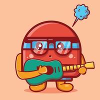 cute air purifier mascot playing guitar isolated cartoon in flat style vector